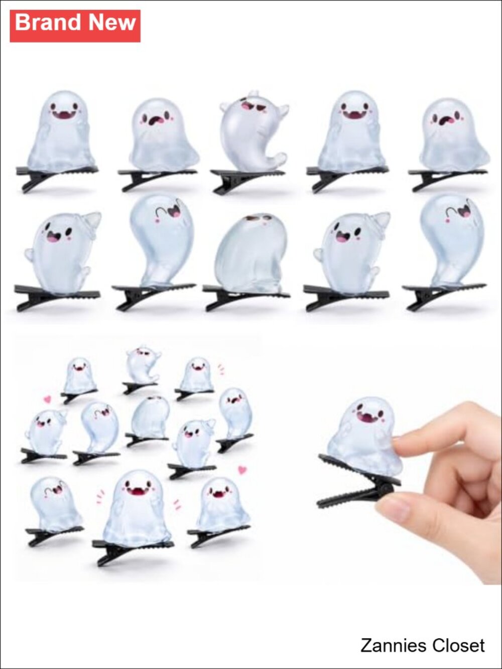 👻 Sosation 18 Pcs Luminous Ghost Hair Clips Halloween Party Hair Accessories